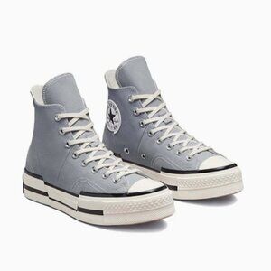 CONVERSE Grey Chuck 70 Plus Sneakers High-top canvas sneakers in Grey -- US 8